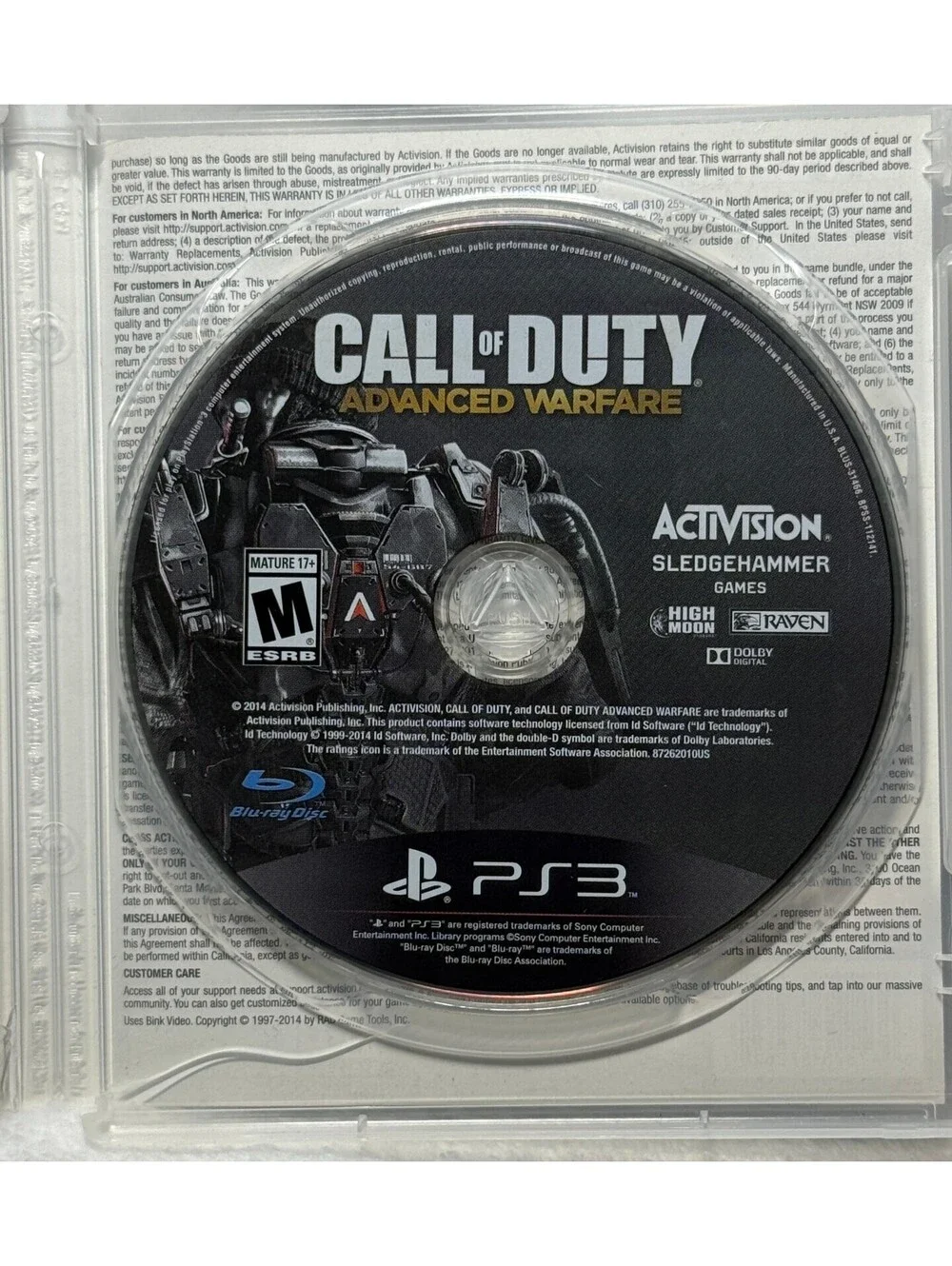 Call of Duty Advanced Warfare Day Zero Edition PS3 Complete CIB